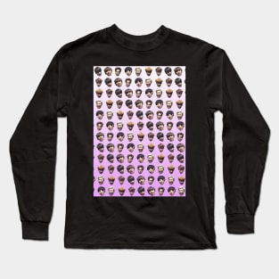 BTS (Bangtan Sonyeondan) FUNNY DERP FACES GRADIENT PINK Long Sleeve T-Shirt